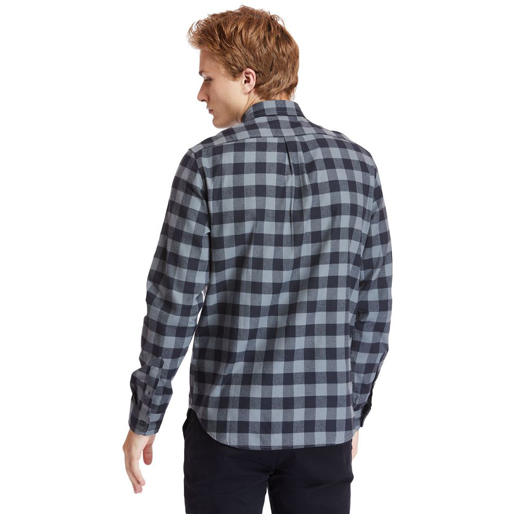 Timberland Πουκαμισα Ανδρικα Γκρι - Nashua River Long-Sleeve Flannel Check - Greece 6943825-EI